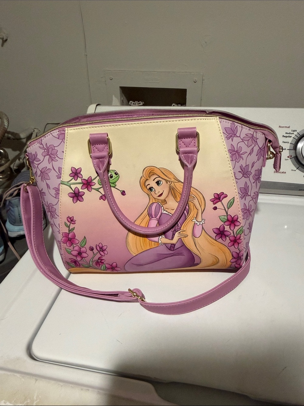 Loungefly Pink and Cream Disney Pascal Floral Tote - Picture 2 of 3